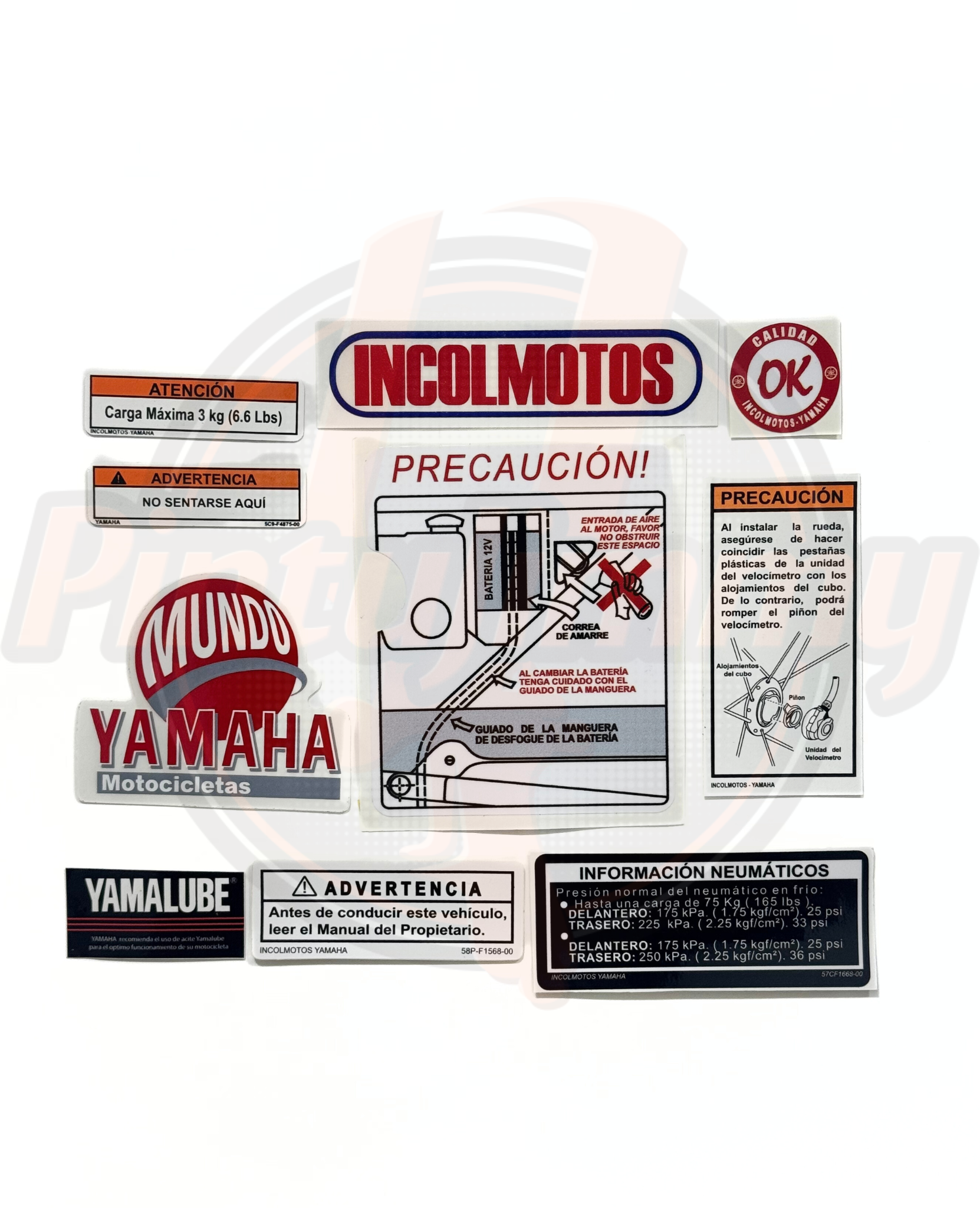 KIT ADVERTENCIAS RX 100